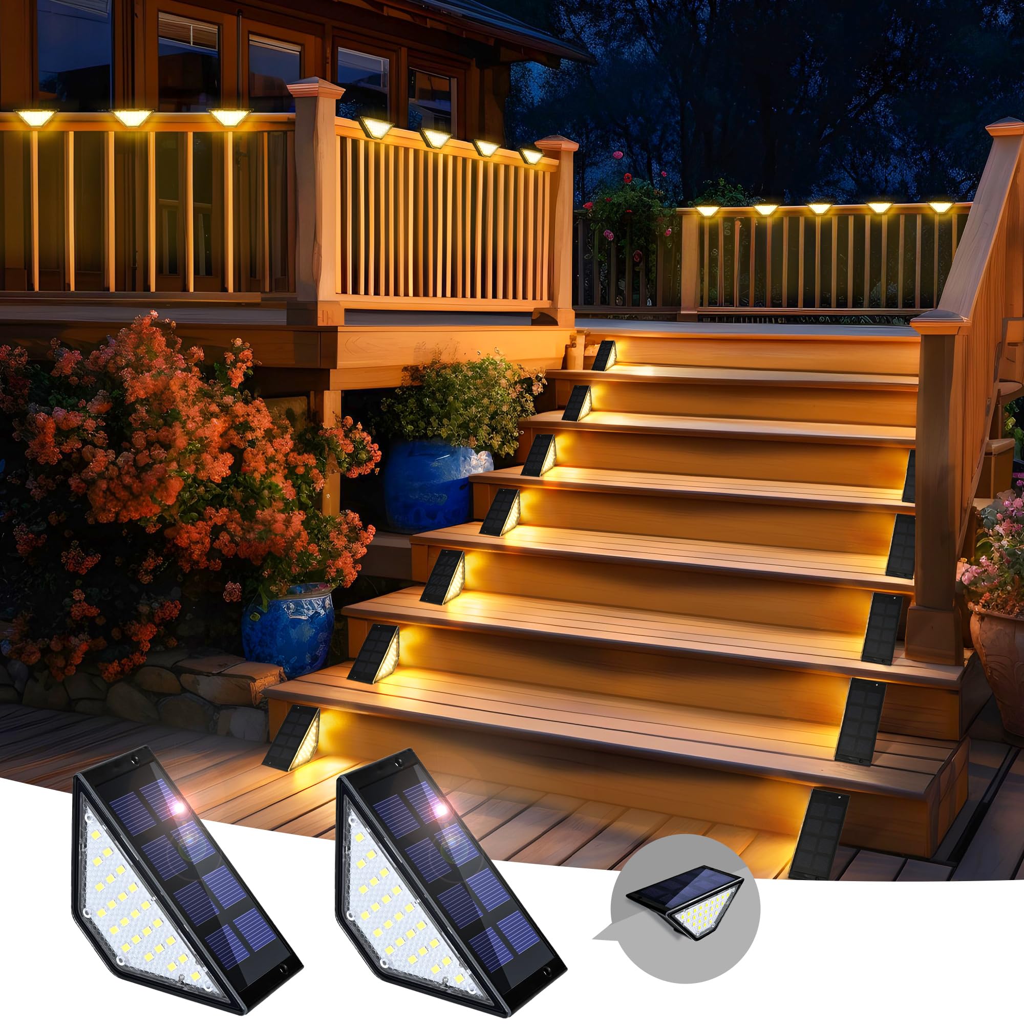 Amazon.co.jp: GIGALUMI ソーラーライト 屋外 階段ライト LED ソーラー